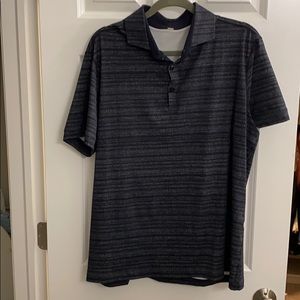 Lululemon black/gray stripped polo